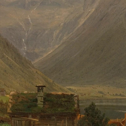 Da Æsefjord Balestrand Amaldus Nielsen ani107 quadro stampato su tela