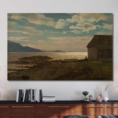 Da Ølvestranden Hardanger Amaldus Nielsen ani108 quadro stampato su tela