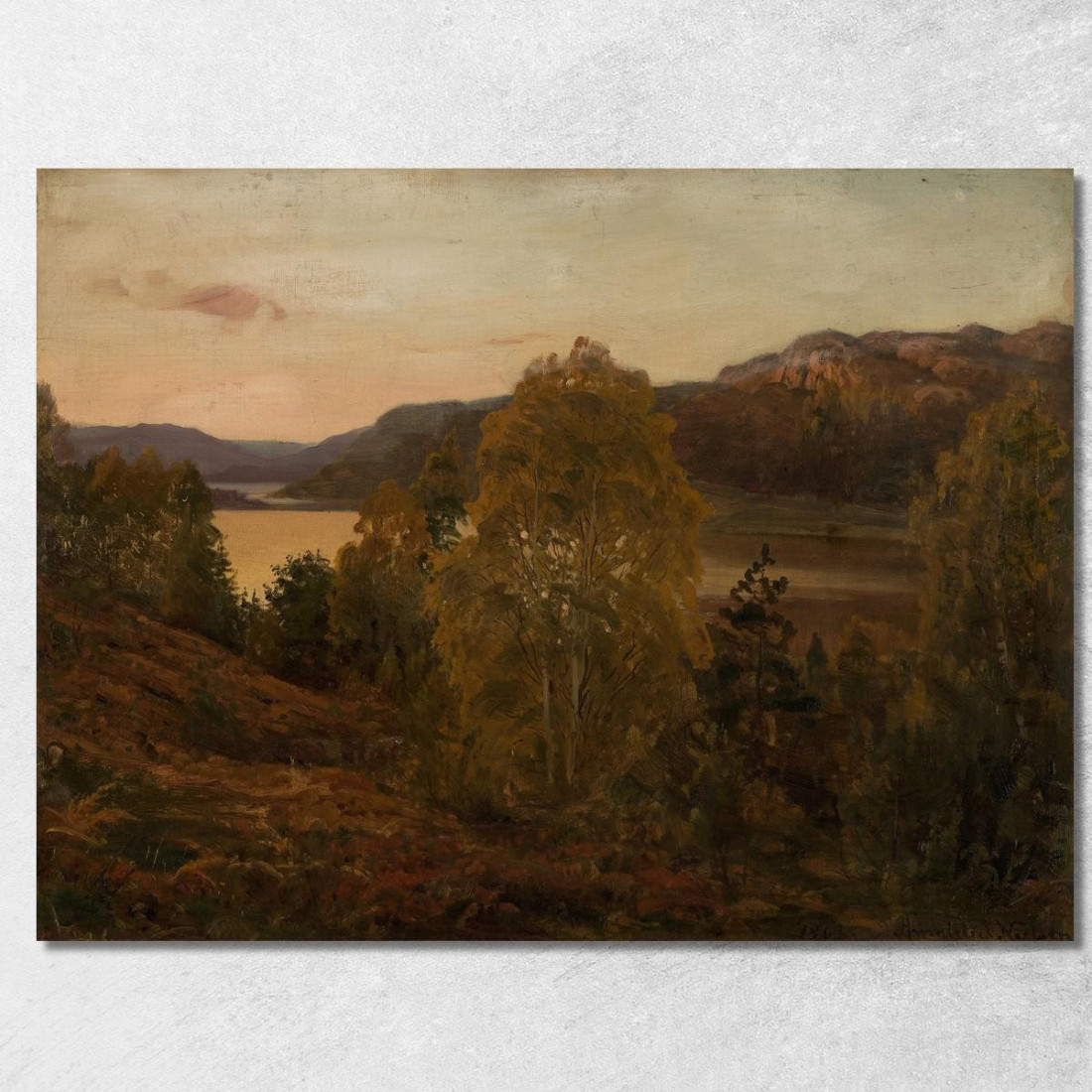 Sera D'Autunno Mandal Amaldus Nielsen ani140 quadro stampato su tela Sera D'Autunno Mandal Amaldus Nielsen ani140 quadro stampato su tela