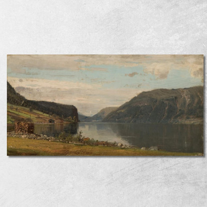 Kirkhorn. Lago Hornindal Amaldus Nielsen ani152 quadro stampato su tela