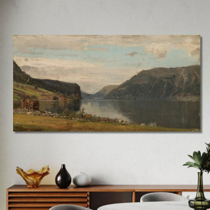 Kirkhorn. Lago Hornindal Amaldus Nielsen ani152 quadro stampato su tela