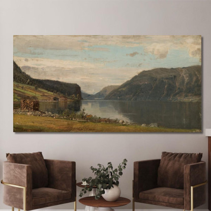 Kirkhorn. Lago Hornindal Amaldus Nielsen ani152 quadro stampato su tela