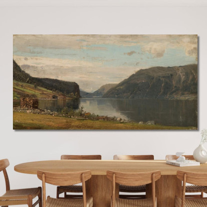 Kirkhorn. Lago Hornindal Amaldus Nielsen ani152 quadro stampato su tela