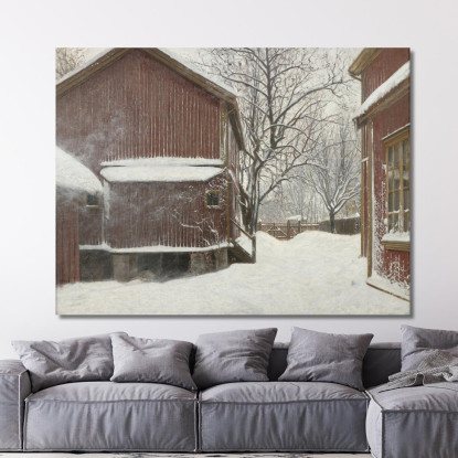 Bufera Di Neve In Majorstuveien 8 Amaldus Nielsen ani197 quadro stampato su tela