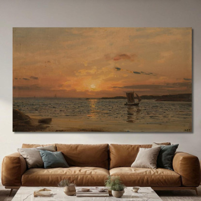 Tramonto Hvaler Amaldus Nielsen ani203 quadro stampato su tela