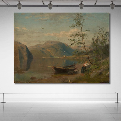 Scena Di Spiaggia Hardanger Amaldus Nielsen ani220 quadro stampato su tela