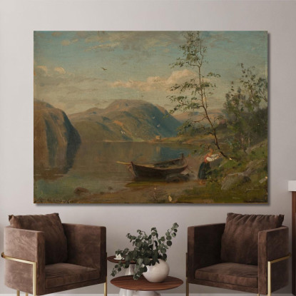 Scena Di Spiaggia Hardanger Amaldus Nielsen ani220 quadro stampato su tela