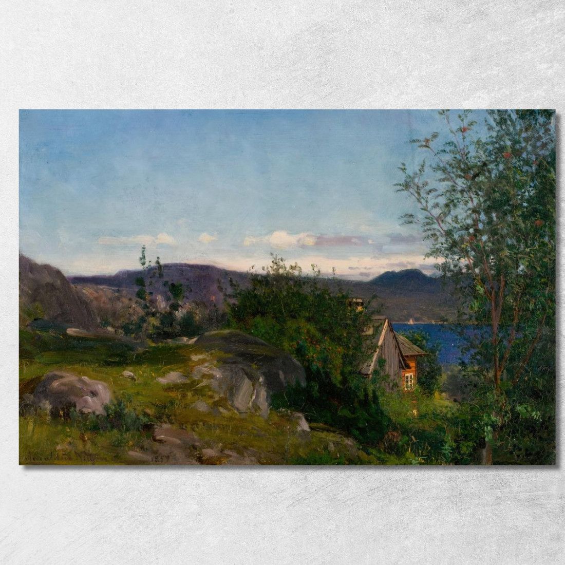 A Gjermundshavn Hardanger Amaldus Nielsen ani227 quadro stampato su tela