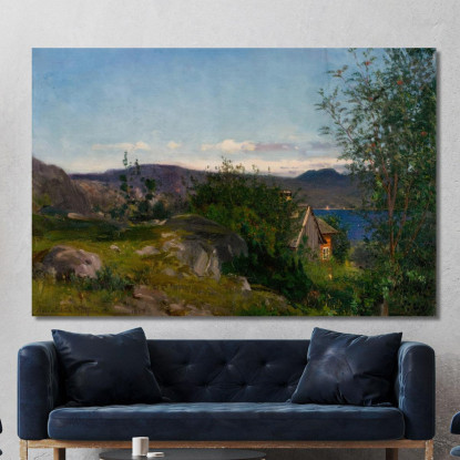 A Gjermundshavn Hardanger Amaldus Nielsen ani227 quadro stampato su tela