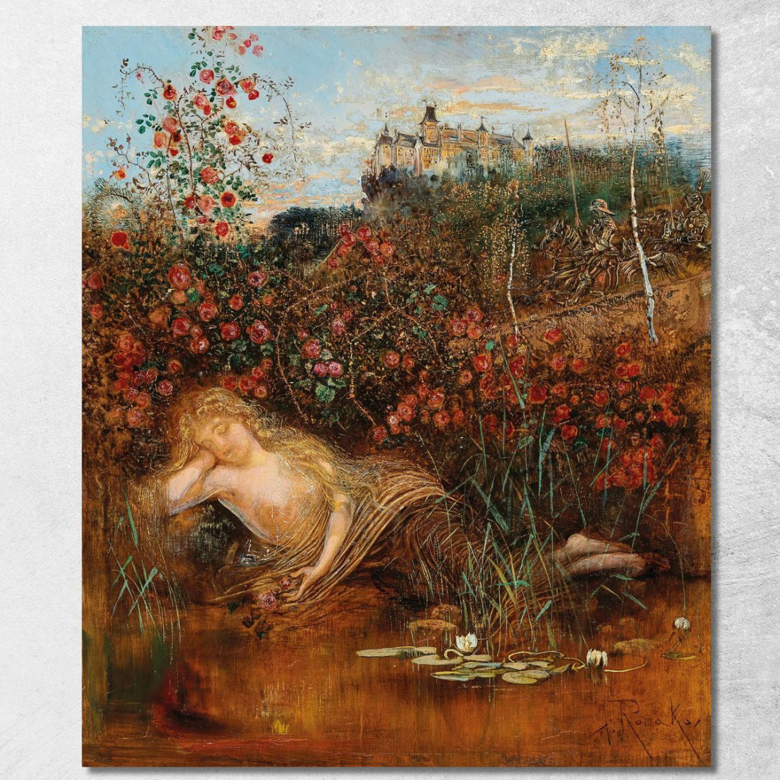 Una Ninfa Del Kamptal Sotto Una Siepe Di Rose Anton Romako arm1 quadro stampato su tela Una Ninfa Del Kamptal Sotto Una Siepe Di Rose Anton Romako arm1 quadro stampato su tela