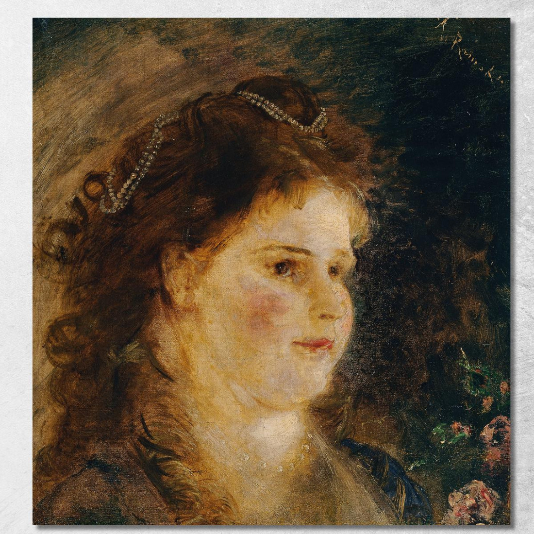 Ragazza Con Collana Di Perle Nei Capelli Anton Romako arm40 quadro stampato su tela Ragazza Con Collana Di Perle Nei Capelli Anton Romako arm40 quadro stampato su tela