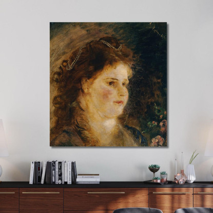 Ragazza Con Collana Di Perle Nei Capelli Anton Romako arm40 quadro stampato su tela