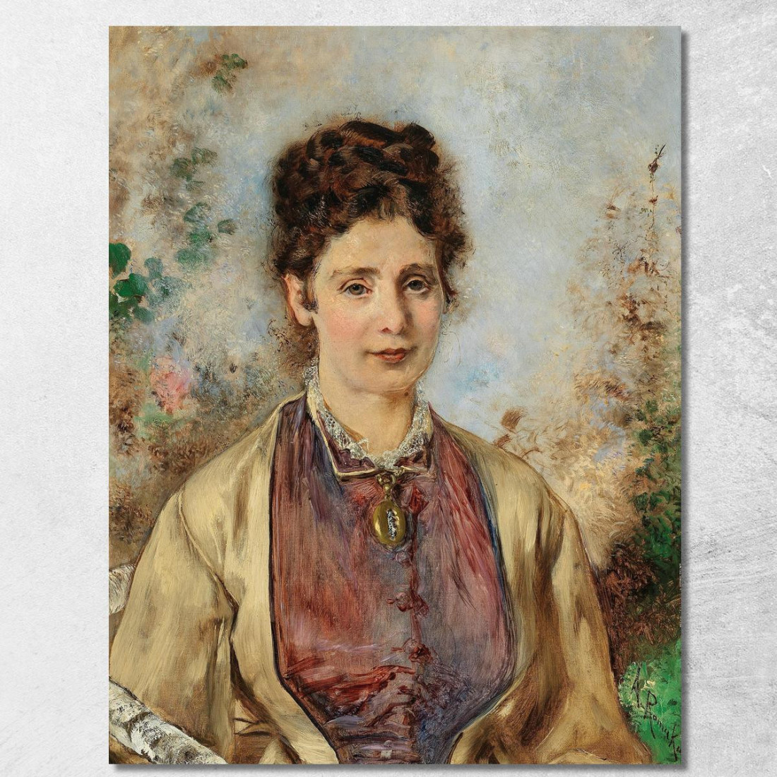 Ritratto Di Therese Bucher Anton Romako arm46 quadro stampato su tela Ritratto Di Therese Bucher Anton Romako arm46 quadro stampato su tela