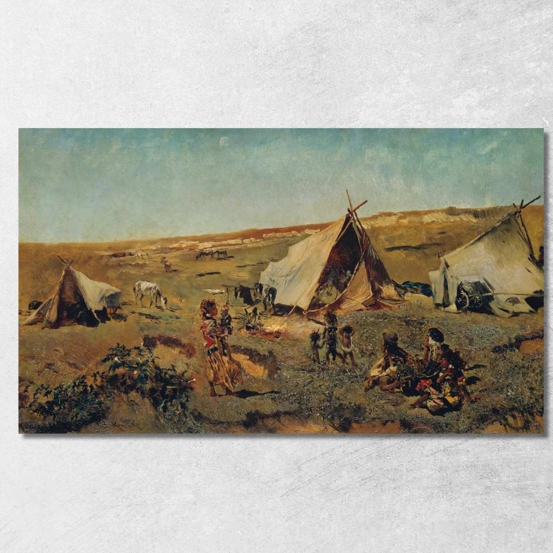 Accampamento Zingaro Nella Puszta Anton Romako arm61 quadro stampato su tela Accampamento Zingaro Nella Puszta Anton Romako arm61 quadro stampato su tela