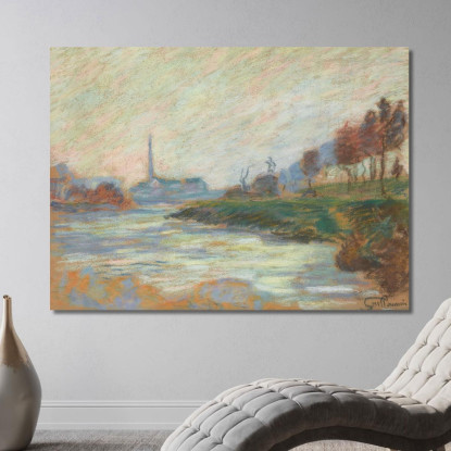 Confluenza Della Marna E Della Senna Île-De-France Armand Guillaumin agl11 quadro stampato su tela