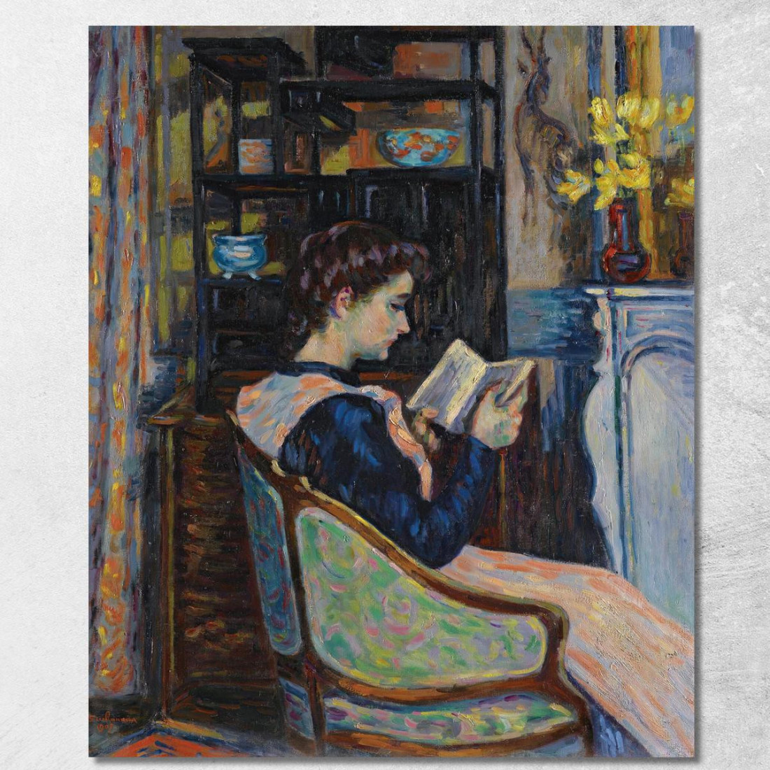 Mademoiselle Guillaumin Che Legge Armand Guillaumin agl47 quadro stampato su tela Mademoiselle Guillaumin Che Legge Armand Guillaumin agl47 quadro stampato su tela