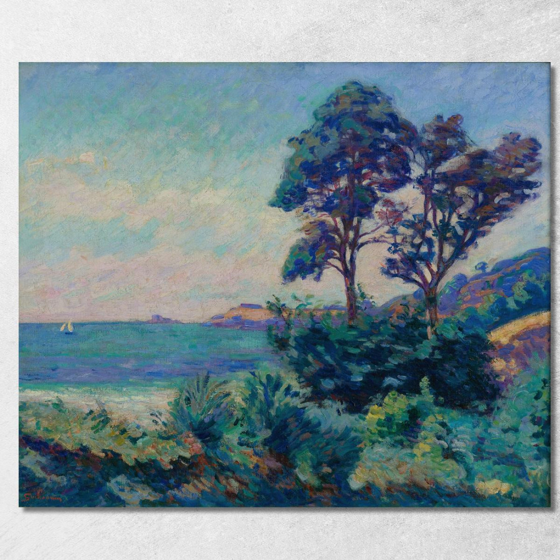 Marina A Saint-Palais Armand Guillaumin agl48 quadro stampato su tela Marina A Saint-Palais Armand Guillaumin agl48 quadro stampato su tela
