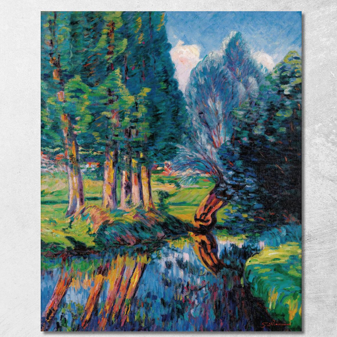 Paesaggio A Breuillet Armand Guillaumin agl70 quadro stampato su tela Paesaggio A Breuillet Armand Guillaumin agl70 quadro stampato su tela