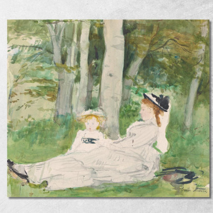 Ai Margini Della Foresta – Edma E Jeanne Berthe Morisot bmr4 quadro stampato su tela