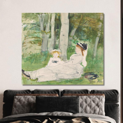 Ai Margini Della Foresta – Edma E Jeanne Berthe Morisot bmr4 quadro stampato su tela