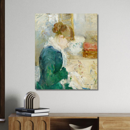 Donna Che Cuce Berthe Morisot bmr9 quadro stampato su tela