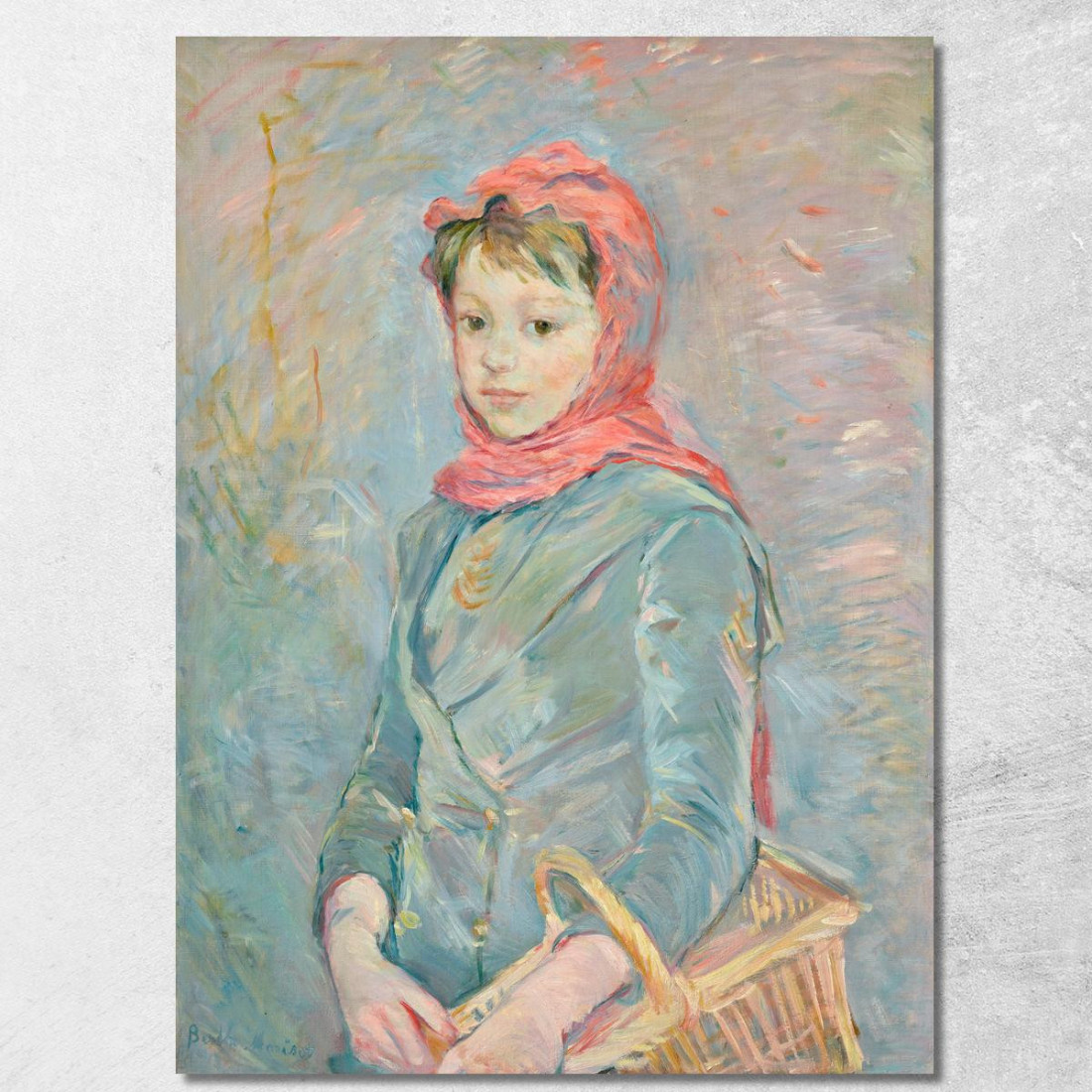 Bambina Con Un Cesto Berthe Morisot bmr12 quadro stampato su tela Bambina Con Un Cesto Berthe Morisot bmr12 quadro stampato su tela