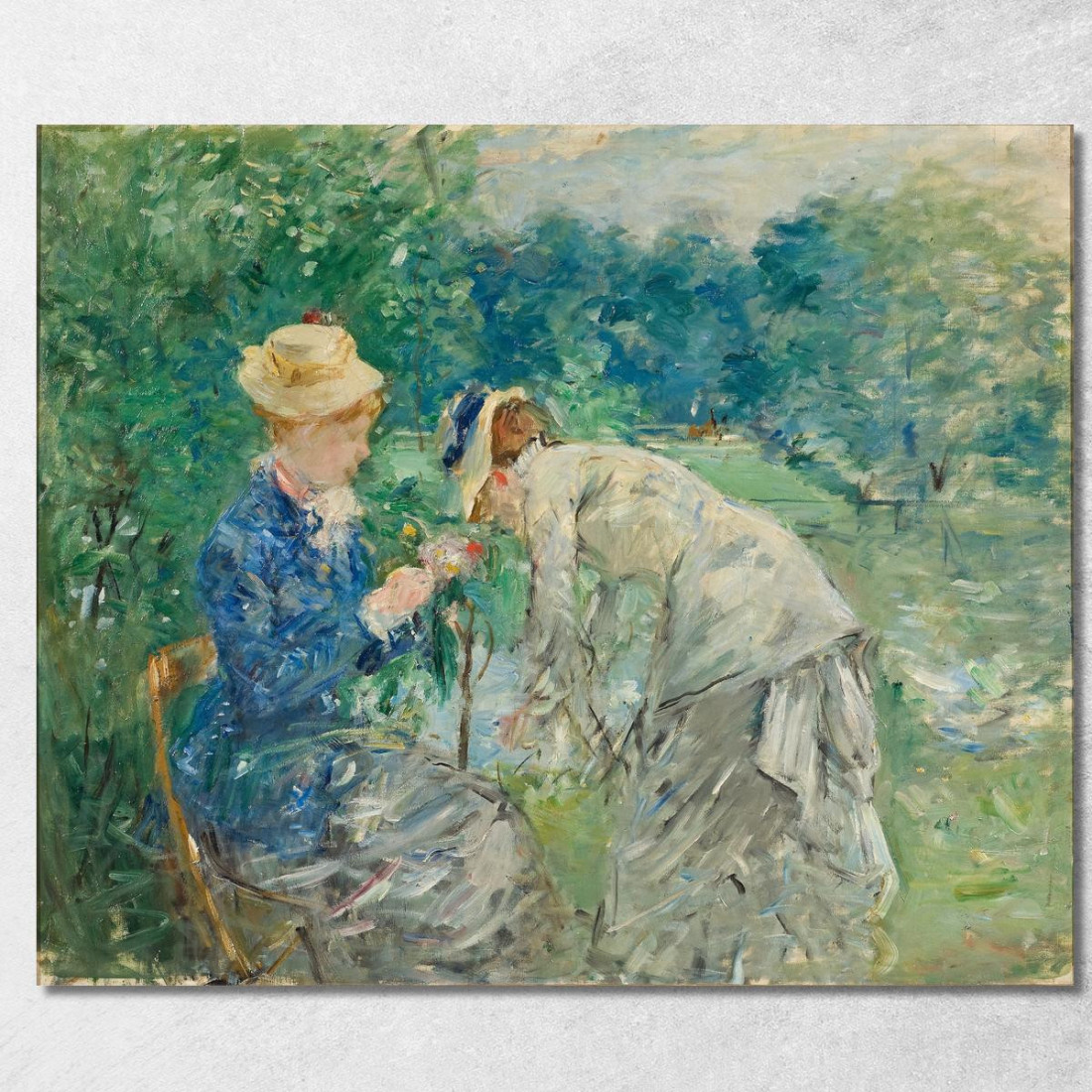 Nel Bois De Boulogne Berthe Morisot bmr14 quadro stampato su tela Nel Bois De Boulogne Berthe Morisot bmr14 quadro stampato su tela