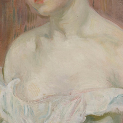 Giovane Ragazza Scollata Con Fiore Nei Capelli Berthe Morisot bmr17 quadro stampato su tela