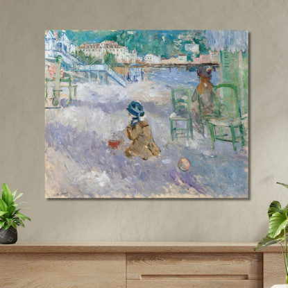 Spiaggia Di Nizza Berthe Morisot bmr28 quadro stampato su tela