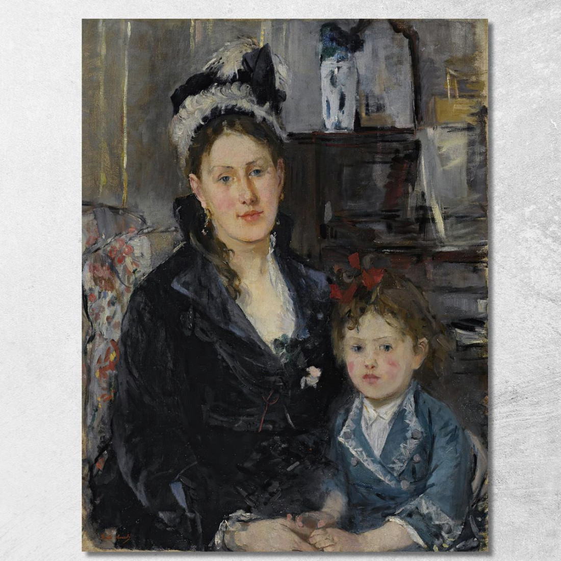 Ritratto Di Madame Boursier E Sua Figlia Berthe Morisot bmr29 quadro stampato su tela Ritratto Di Madame Boursier E Sua Figlia Berthe Morisot bmr29 quadro stampato su tela