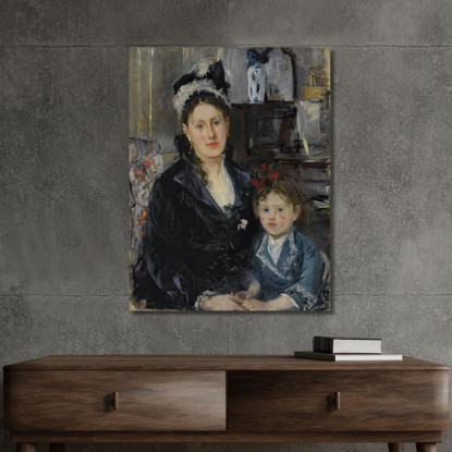 Ritratto Di Madame Boursier E Sua Figlia Berthe Morisot bmr29 quadro stampato su tela