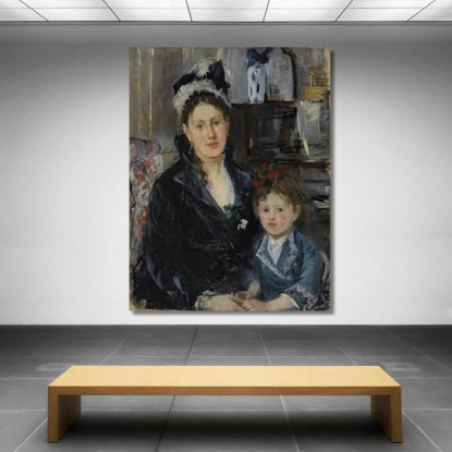 Ritratto Di Madame Boursier E Sua Figlia Berthe Morisot bmr29 quadro stampato su tela