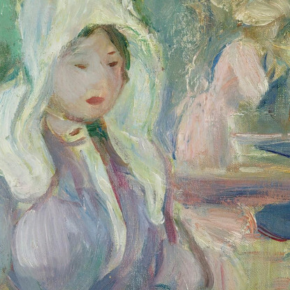 Sulla Spiaggia A Portrieux Berthe Morisot bmr33 quadro stampato su tela