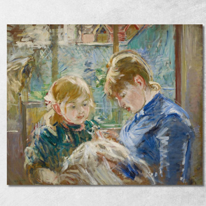 La Figlia Dell'Artista Julie Con La Sua Bambinaia Berthe Morisot bmr35 quadro stampato su tela