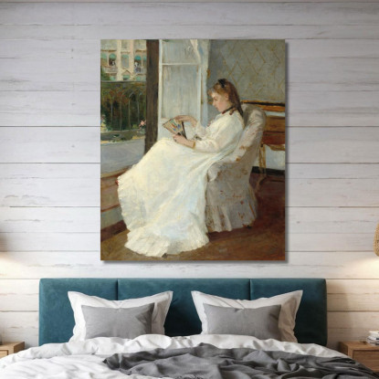La Sorella Dell'Artista Alla Finestra Berthe Morisot bmr36 quadro stampato su tela