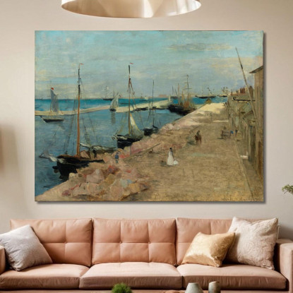 Il Porto Di Cherbourg Berthe Morisot bmr44 quadro stampato su tela