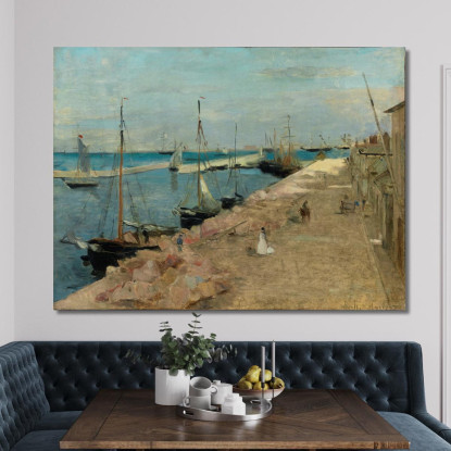 Il Porto Di Cherbourg Berthe Morisot bmr44 quadro stampato su tela