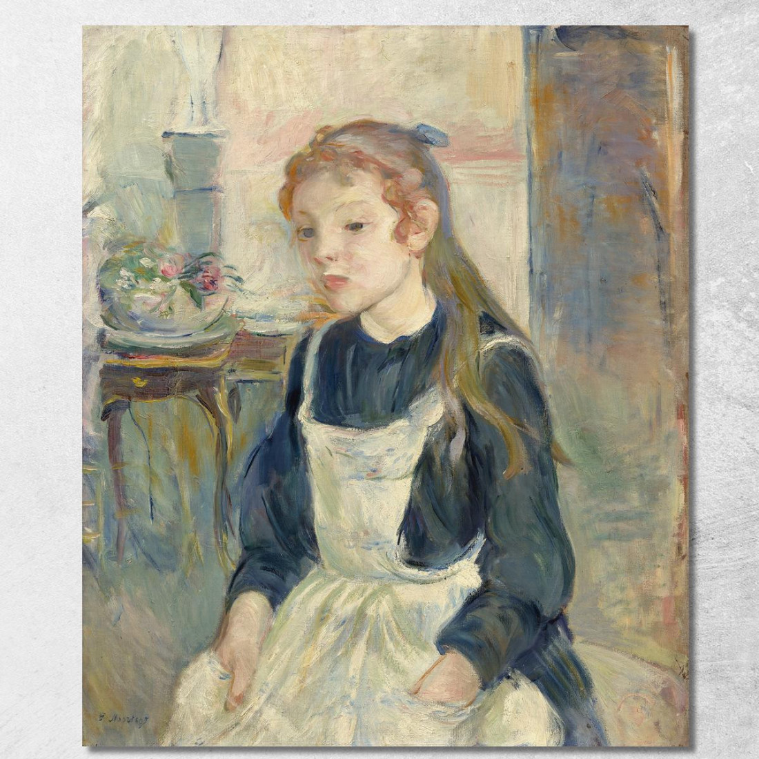 Giovane Ragazza Con Un Grembiule Berthe Morisot bmr55 quadro stampato su tela Giovane Ragazza Con Un Grembiule Berthe Morisot bmr55 quadro stampato su tela