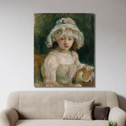 Giovane Ragazza Con Cappello Berthe Morisot bmr56 quadro stampato su tela