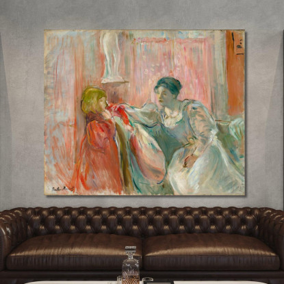 Giovane Donna E Bambino Berthe Morisot bmr57 quadro stampato su tela