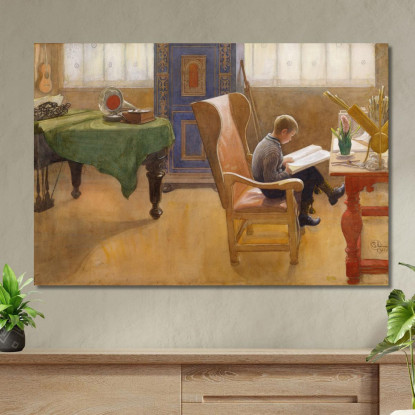 Esbjörn Nell'Angolo Di Studio Carl Larsson clr10 quadro stampato su tela
