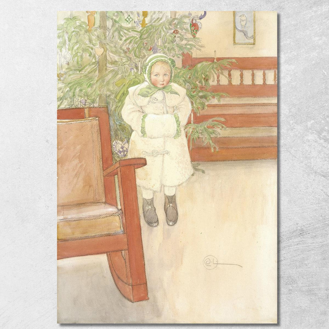 Ragazza E Sedia A Dondolo Carl Larsson clr12 quadro stampato su tela Ragazza E Sedia A Dondolo Carl Larsson clr12 quadro stampato su tela