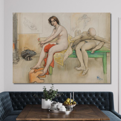 La Modella E I Manichini Carl Larsson clr54 quadro stampato su tela