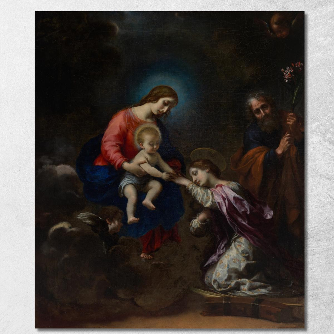 Il Matrimonio Mistico Di Santa Caterina D'Alessandria Carlo Dolci cdl10 quadro stampato su tela Il Matrimonio Mistico Di Santa Caterina D'Alessandria Carlo Dolci cdl10 quadro stampato su tela