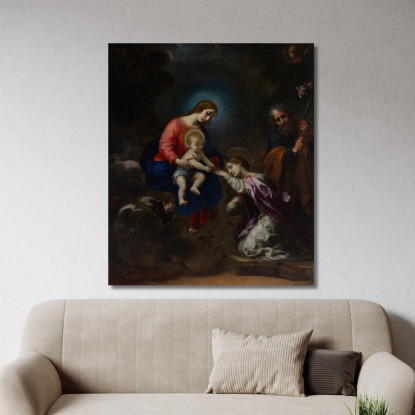 Il Matrimonio Mistico Di Santa Caterina D'Alessandria Carlo Dolci cdl10 quadro stampato su tela