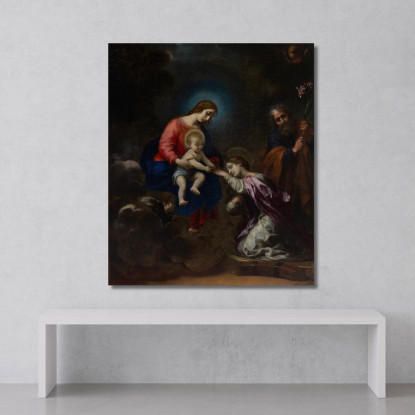 Il Matrimonio Mistico Di Santa Caterina D'Alessandria Carlo Dolci cdl10 quadro stampato su tela