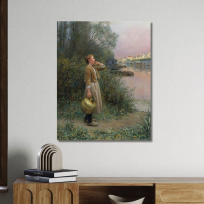 Ragazza Con Brocca D'Acqua Daniel Ridgway Knight drk11 quadro stampato su tela