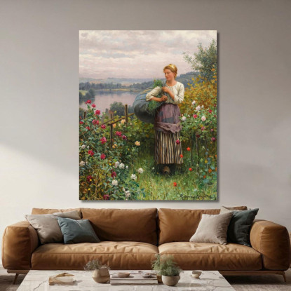 Il Giardino Delle Rose Daniel Ridgway Knight drk26 quadro stampato su tela