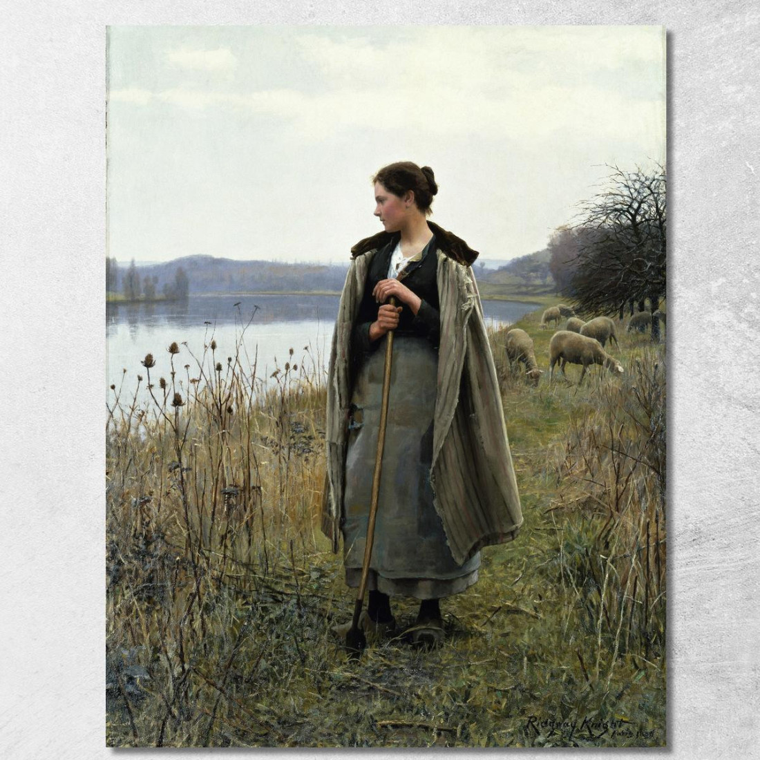 La Pastorella Di Rolleboise Daniel Ridgway Knight drk27 quadro stampato su tela La Pastorella Di Rolleboise Daniel Ridgway Knight drk27 quadro stampato su tela