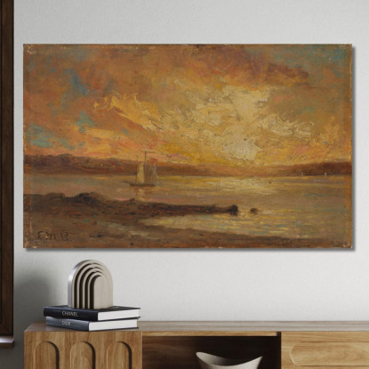 Barca Sul Mare Edward Mitchell Bannister emb2 quadro stampato su tela